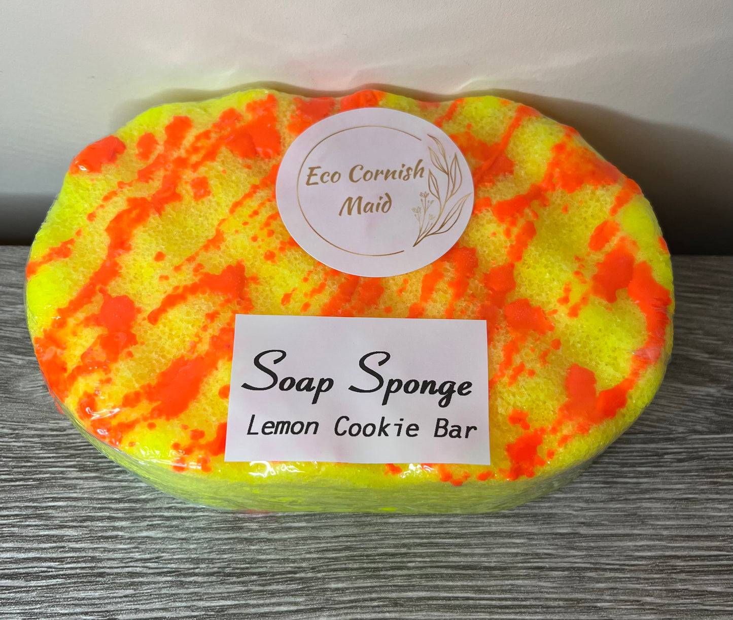 Lemon cookie bar soap sponge